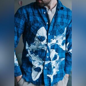 AMIRI Blue Shark Flannel